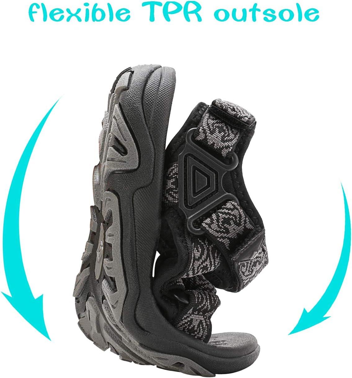 image:imageDREAM PAIRS Boys Girls Sandals Kids Adventurous LightWeight Adjustable Straps Summer Water Shoes ToddlerLittle KidBig KidBlack
