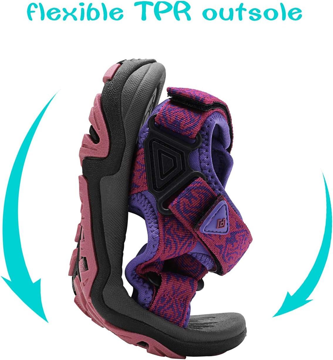 image:imageDREAM PAIRS Boys Girls Sandals Kids Adventurous LightWeight Adjustable Straps Summer Water Shoes ToddlerLittle KidBig KidFuchsiaPurple