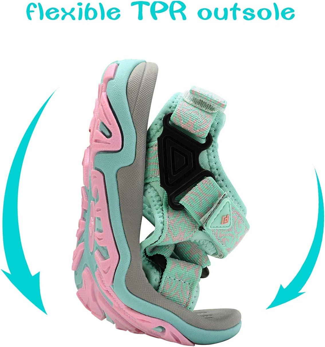 image:imageDREAM PAIRS Boys Girls Sandals Kids Adventurous LightWeight Adjustable Straps Summer Water Shoes ToddlerLittle KidBig KidMintPink
