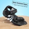 DREAM PAIRS Boys Girls Sandals Kids Adventurous Light-Weight Adjustable Straps Summer Water Shoes (Toddler/Little Kid/Big Kid)(Black)