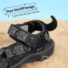 DREAM PAIRS Boys Girls Sandals Kids Adventurous Light-Weight Adjustable Straps Summer Water Shoes (Toddler/Little Kid/Big Kid)(Black)