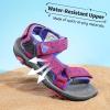 DREAM PAIRS Boys Girls Sandals Kids Adventurous Light-Weight Adjustable Straps Summer Water Shoes (Toddler/Little Kid/Big Kid)(Fuchsia/Purple)