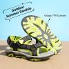 DREAM PAIRS Boys Girls Sandals Kids Adventurous Light-Weight Adjustable Straps Summer Water Shoes (Toddler/Little Kid/Big Kid)(Grey/Green)