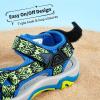 DREAM PAIRS Boys Girls Sandals Kids Adventurous Light-Weight Adjustable Straps Summer Water Shoes (Toddler/Little Kid/Big Kid)(Royal/Neon/Green)