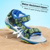 DREAM PAIRS Boys Girls Sandals Kids Adventurous Light-Weight Adjustable Straps Summer Water Shoes (Toddler/Little Kid/Big Kid)(Royal/Neon/Green)