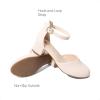 DREAM PAIRS Girls Dress Shoes Closed Toe High Heels Ankle Strap Toddler Little Big Kid Wedding Flower Party Pump(All Nude)