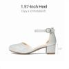 DREAM PAIRS Girls Dress Shoes Closed Toe High Heels Ankle Strap Toddler Little Big Kid Wedding Flower Party Pump(All Silver)
