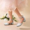 DREAM PAIRS Girls Dress Shoes Closed Toe High Heels Ankle Strap Toddler Little Big Kid Wedding Flower Party Pump(All Silver)