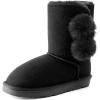 DREAM PAIRS Girls Boots Kids Boys Winter Snow Mid Calf Boots Faux Fur Lined FuzzyChic Kid’s Lolly for Little Kid/Big Kid(All Black)