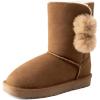 DREAM PAIRS Girls Boots Kids Boys Winter Snow Mid Calf Boots Faux Fur Lined FuzzyChic Kid’s Lolly for Little Kid/Big Kid(Light Brown)