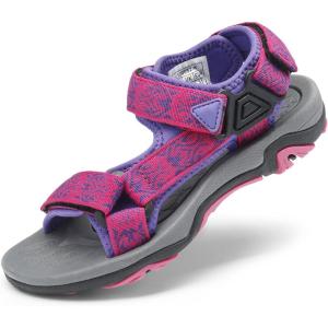 DREAM PAIRS Boys Girls Sandals Kids Adventurous Light-Weight Adjustable Straps Summer Water Shoes (Toddler/Little Kid/Big Kid)(Fuchsia/Purple)