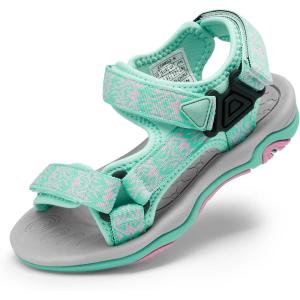 DREAM PAIRS Boys Girls Sandals Kids Adventurous Light-Weight Adjustable Straps Summer Water Shoes (Toddler/Little Kid/Big Kid)(Mint/Pink)