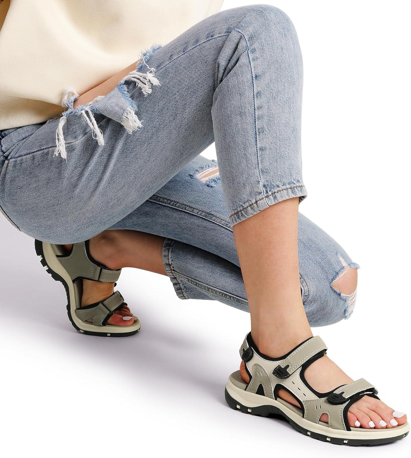 image:imageDREAM PAIRS Womens Walking Sport Athletic Sandals Comfort Open Toe Casual Outdoor Hiking Summer ShoesBeige