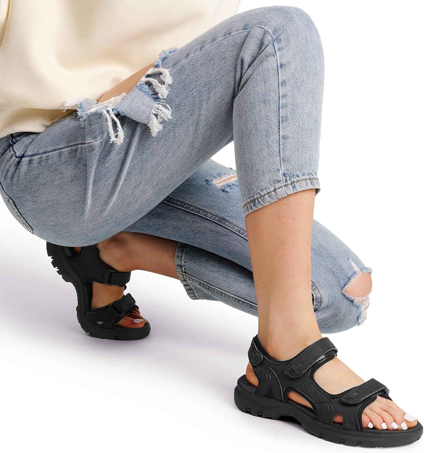 image:imageDREAM PAIRS Womens Walking Sport Athletic Sandals Comfort Open Toe Casual Outdoor Hiking Summer ShoesBlack