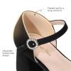 DREAM PAIRS Girls Dress Shoes Closed Toe Platform High Heels Ankle Strap Party Wedding Flower Pump for Little Big Kid(Black)
