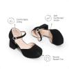 DREAM PAIRS Girls Dress Shoes Closed Toe Platform High Heels Ankle Strap Party Wedding Flower Pump for Little Big Kid(Black)
