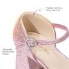 DREAM PAIRS Girls Dress Shoes Closed Toe Platform High Heels Ankle Strap Party Wedding Flower Pump for Little Big Kid(Pink)