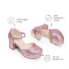 DREAM PAIRS Girls Dress Shoes Closed Toe Platform High Heels Ankle Strap Party Wedding Flower Pump for Little Big Kid(Pink)