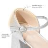 DREAM PAIRS Girls Dress Shoes Closed Toe Platform High Heels Ankle Strap Party Wedding Flower Pump for Little Big Kid(Silver)