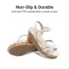 DREAM PAIRS Girls Wedge Sandals Flatform Open Toe Summer Platform Sandals Flower Wedding Party for Little Kid/Big Kid(White-v)