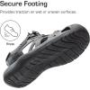 DREAM PAIRS Men’s Sandals Hiking Water Sport Athletic Beach Outdoor Comfortable Casual Closed Toe Summer Sandal Shoes(Black/Dark Grey)