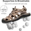 DREAM PAIRS Men’s Sandals Hiking Water Sport Athletic Beach Outdoor Comfortable Casual Closed Toe Summer Sandal Shoes(Khaki)