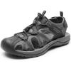 DREAM PAIRS Men’s Sandals Hiking Water Sport Athletic Beach Outdoor Comfortable Casual Closed Toe Summer Sandal Shoes(Black/Dark Grey)