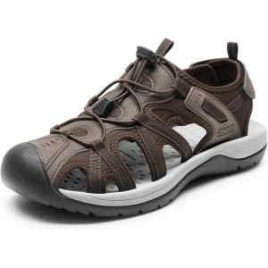 DREAM PAIRS Men’s Sandals Hiking Water Sport Athletic Beach Outdoor Comfortable Casual Closed Toe Summer Sandal Shoes(Brown)