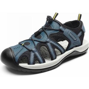 DREAM PAIRS Men’s Sandals Hiking Water Sport Athletic Beach Outdoor Comfortable Casual Closed Toe Summer Sandal Shoes(Dark Blue)