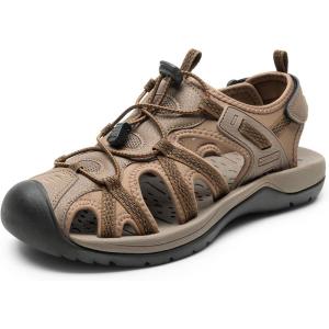 DREAM PAIRS Men’s Sandals Hiking Water Sport Athletic Beach Outdoor Comfortable Casual Closed Toe Summer Sandal Shoes(Khaki)