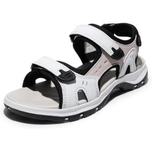 DREAM PAIRS Women’s Walking Sport Athletic Sandals Comfort Open Toe Casual Outdoor Hiking Summer Shoes(White/Beige)