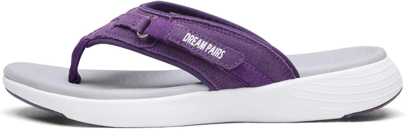 image:imageDREAM PAIRS Womens Arch Support Flip Flops Comfortable Thong SandalsPurple