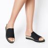 DREAM PAIRS Platform Sandals Women Slip-on Espadrille Bohemia Wedge Sandals, Comfort Dressy Summer Open Toe Canvas Slides for Women’s Outdoor and Beach(Black)