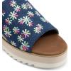 DREAM PAIRS Platform Sandals Women Slip-on Espadrille Bohemia Wedge Sandals, Comfort Dressy Summer Open Toe Canvas Slides for Women’s Outdoor and Beach(Navy Multi)