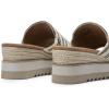 DREAM PAIRS Platform Sandals Women Slip-on Espadrille Bohemia Wedge Sandals, Comfort Dressy Summer Open Toe Canvas Slides for Women’s Outdoor and Beach(Natural-fabric)
