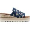 DREAM PAIRS Platform Sandals Women Slip-on Espadrille Bohemia Wedge Sandals, Comfort Dressy Summer Open Toe Canvas Slides for Women’s Outdoor and Beach(Navy Multi)