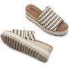 DREAM PAIRS Platform Sandals Women Slip-on Espadrille Bohemia Wedge Sandals, Comfort Dressy Summer Open Toe Canvas Slides for Women’s Outdoor and Beach(Natural-fabric)