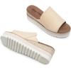 DREAM PAIRS Platform Sandals Women Slip-on Espadrille Bohemia Wedge Sandals, Comfort Dressy Summer Open Toe Canvas Slides for Women’s Outdoor and Beach(Nude)