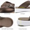 DREAM PAIRS Women’s Arch Support Flip Flops Comfortable Thong Sandals(Brown)