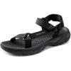 DREAM PAIRS Hiking Sandals Women, Comfortable Walking Sandals With Adjustable Hook And Loop Strap, Quick-Drying Sports Summer Beach Outdoor Light Weight Water Shoes(All Black)