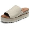 DREAM PAIRS Platform Sandals Women Slip-on Espadrille Bohemia Wedge Sandals, Comfort Dressy Summer Open Toe Canvas Slides for Women’s Outdoor and Beach(Natural-canvas)