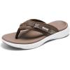 DREAM PAIRS Women’s Arch Support Flip Flops Comfortable Thong Sandals(Brown)