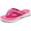 DREAM PAIRS Women’s Arch Support Flip Flops Comfortable Thong Sandals(Hot Pink)