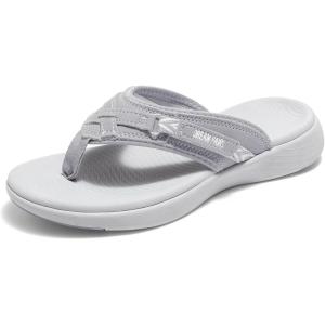 DREAM PAIRS Women’s Arch Support Flip Flops Comfortable Thong Sandals(Grey)