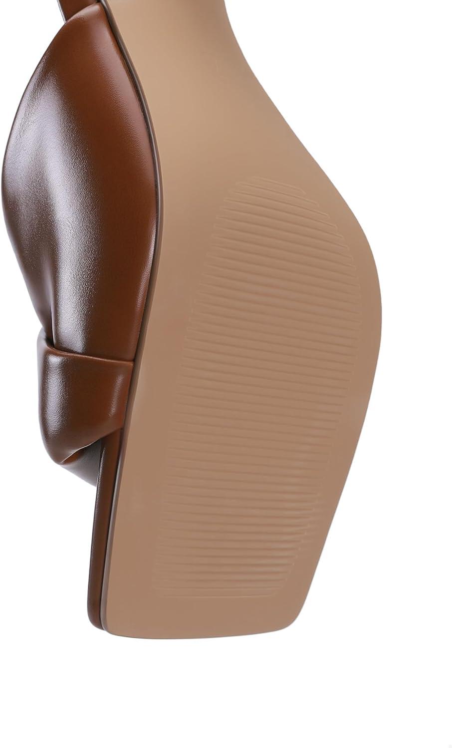image:imageDREAM PAIRS Womens High Stilettos Heels Mules Open Square Toe Slip On Comfort Sexy Dress Pumps Sandals Fashion Casual Prom Dress ShoesBrown