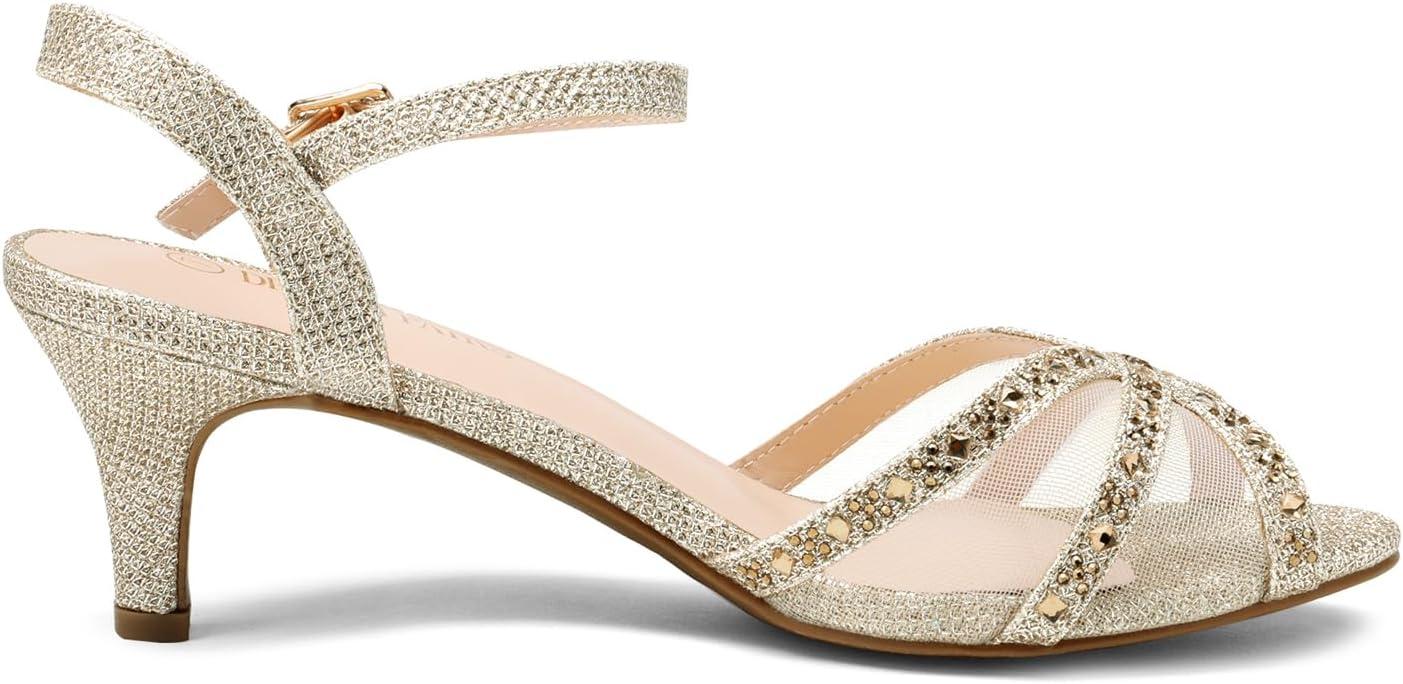 image:imageDREAM PAIRS Womens Nina Low Heel Pump Sandals150gold