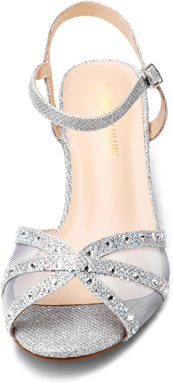 image:imageDREAM PAIRS Womens Nina Low Heel Pump Sandals150silver