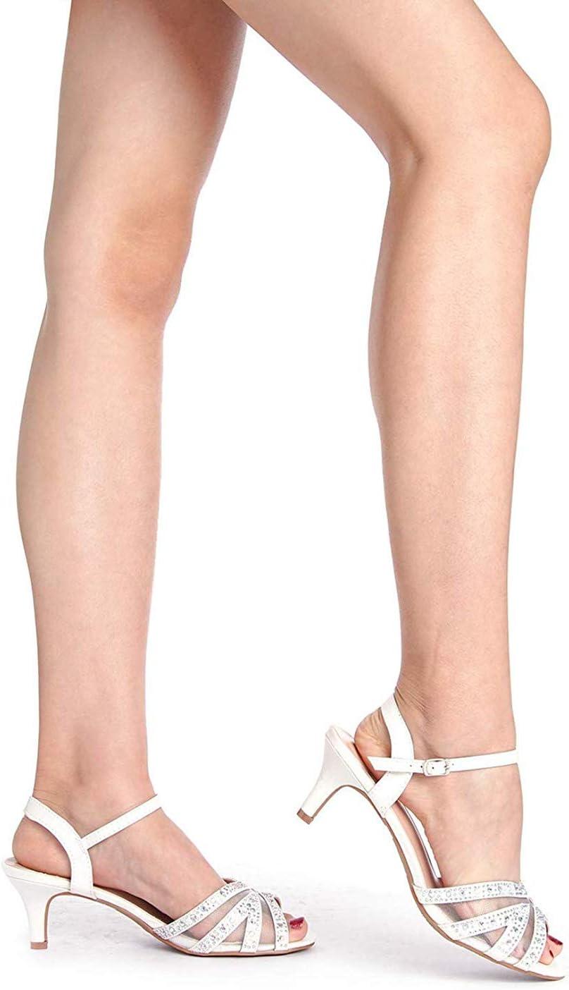 image:imageDREAM PAIRS Womens Nina Low Heel Pump Sandals150white