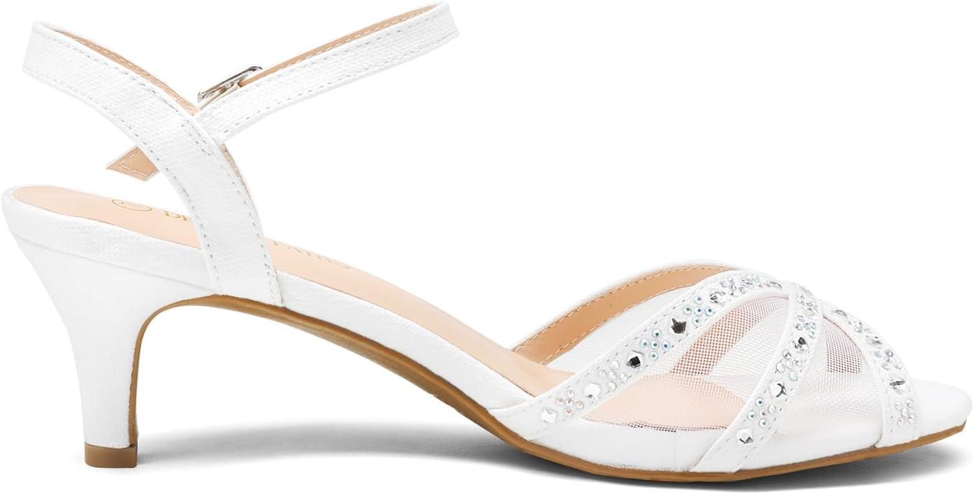 image:imageDREAM PAIRS Womens Nina Low Heel Pump Sandals150white