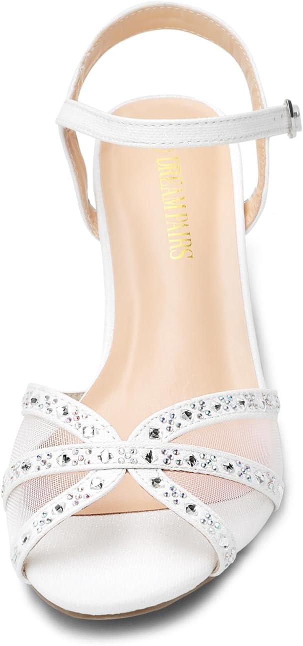 image:imageDREAM PAIRS Womens Nina Low Heel Pump Sandals150white